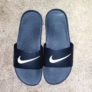 Black with white Unisex Nike Slides